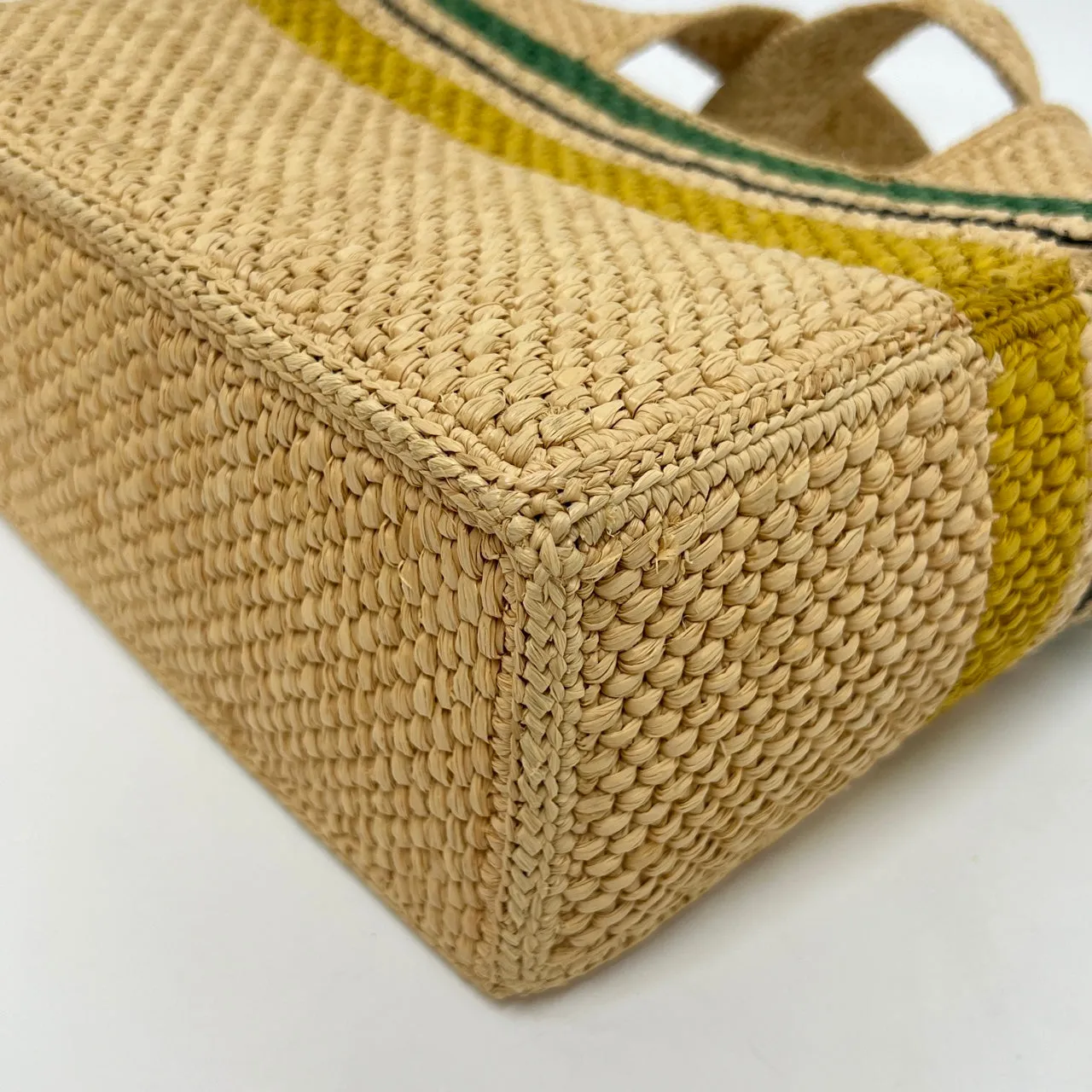Loewe Tote Bag Raffia Small Natural/Green/Yellow