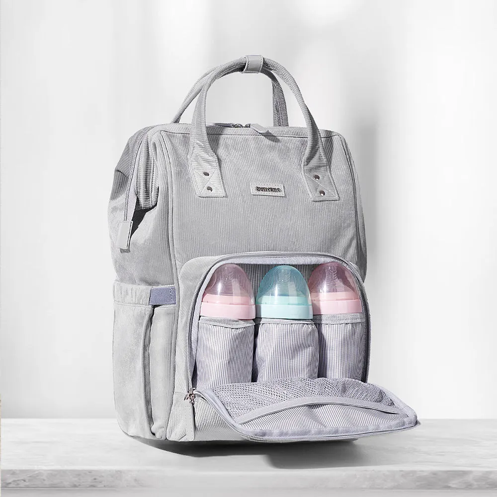Luxurious Velvet Diaper Bag Backpack with Portable Changing Pad