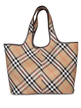 Medium Check Sand Tote Bag