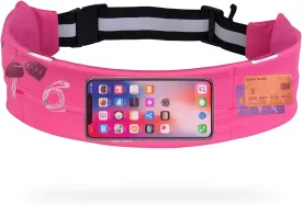 men's and women's running belt, suitable for hiking, exercise, cycling, fishing, reflective running waist pack, suitable for all mobile phones, women's running belt, three pockets large capacity