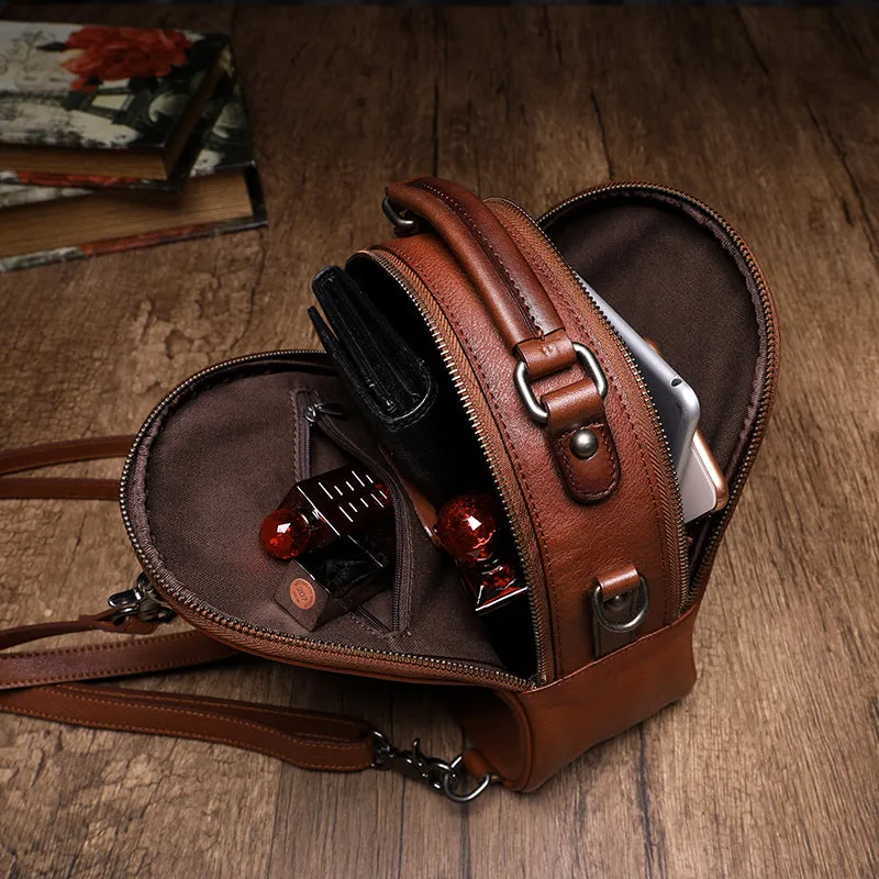 Mini Womens Genuine Leather Backpack Bag Small Crossbody Purse for Women