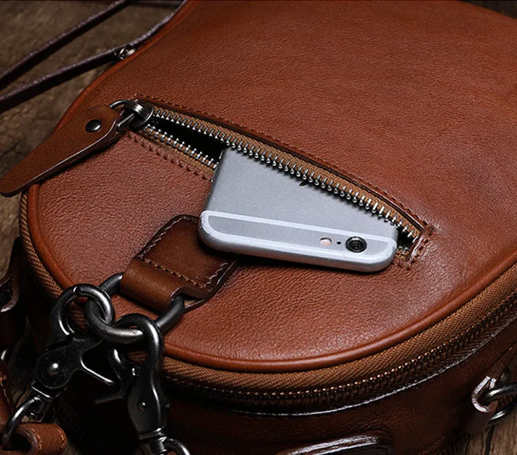 Mini Womens Genuine Leather Backpack Bag Small Crossbody Purse for Women