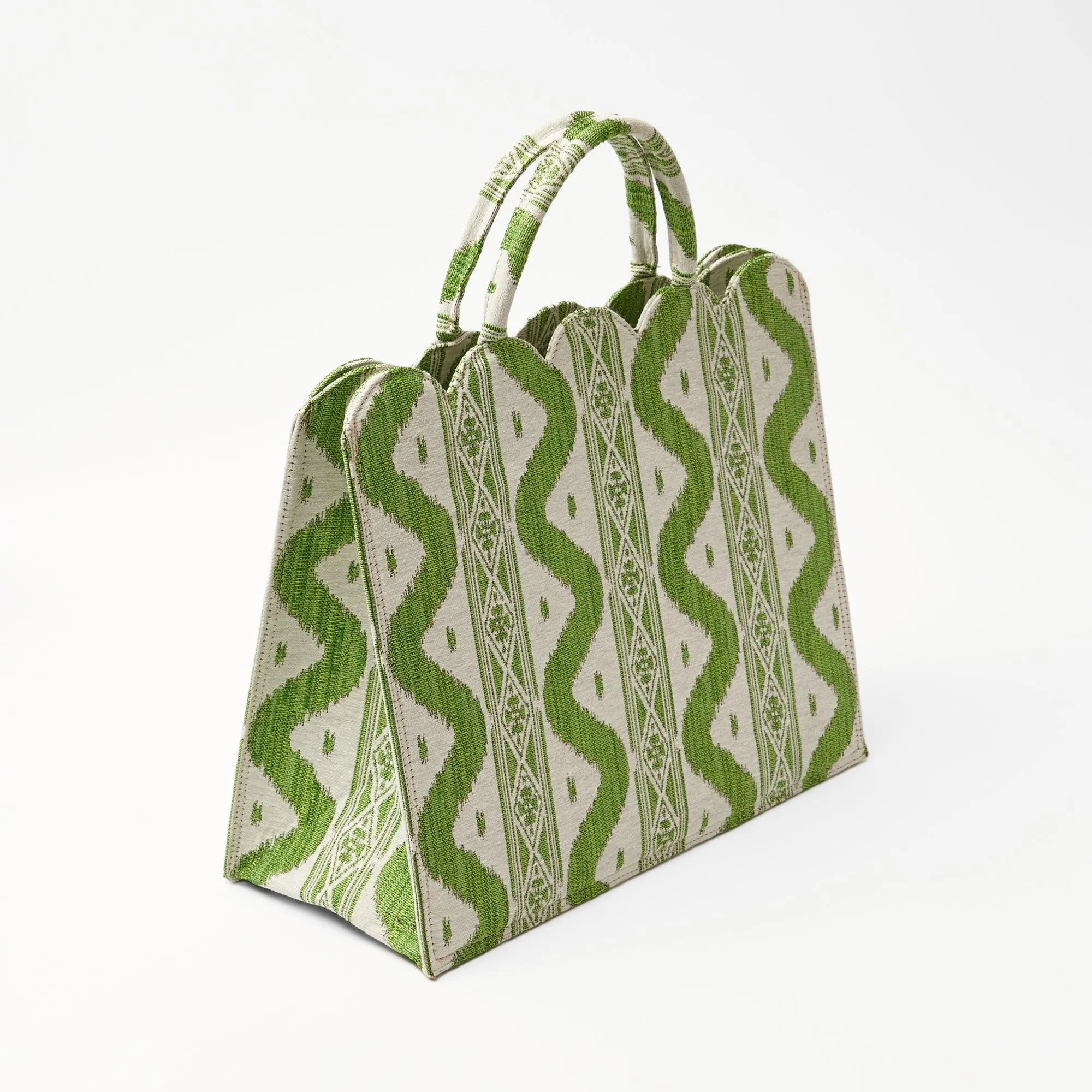 Mrs. Alice Tote Bag (Green Ikat)
