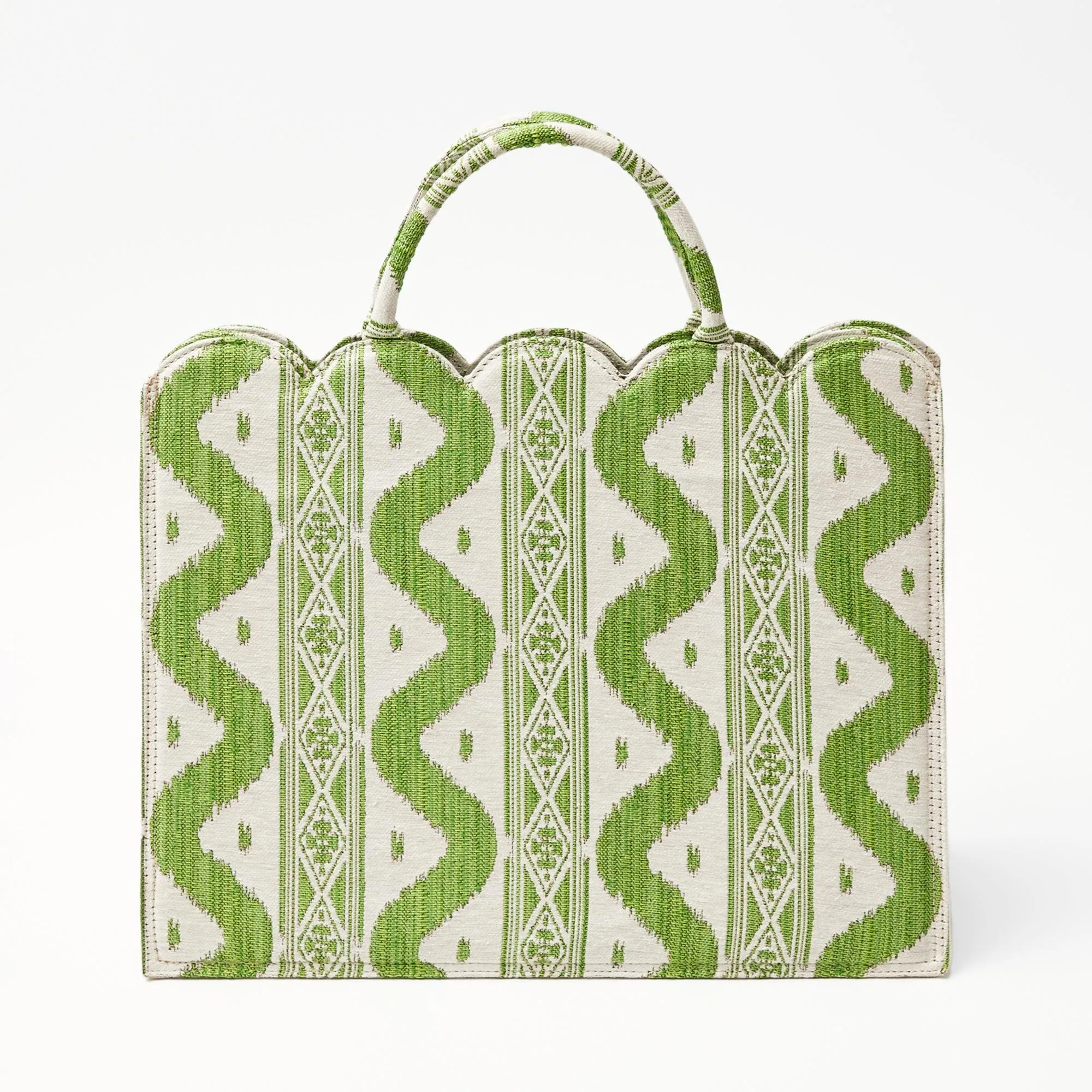 Mrs. Alice Tote Bag (Green Ikat)