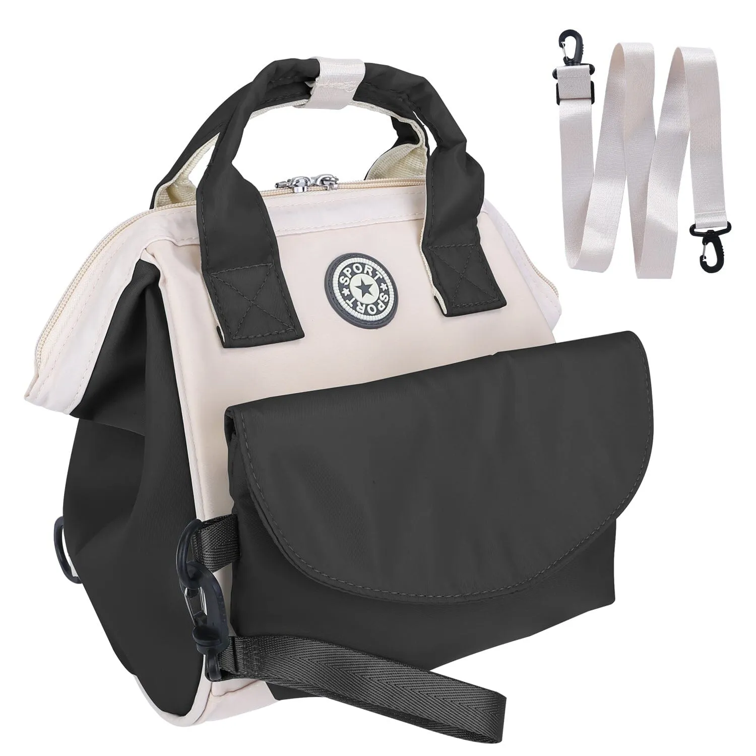 Multifunctional Diaper Changing Bag with 2 Insulated Pockets Commute Bag