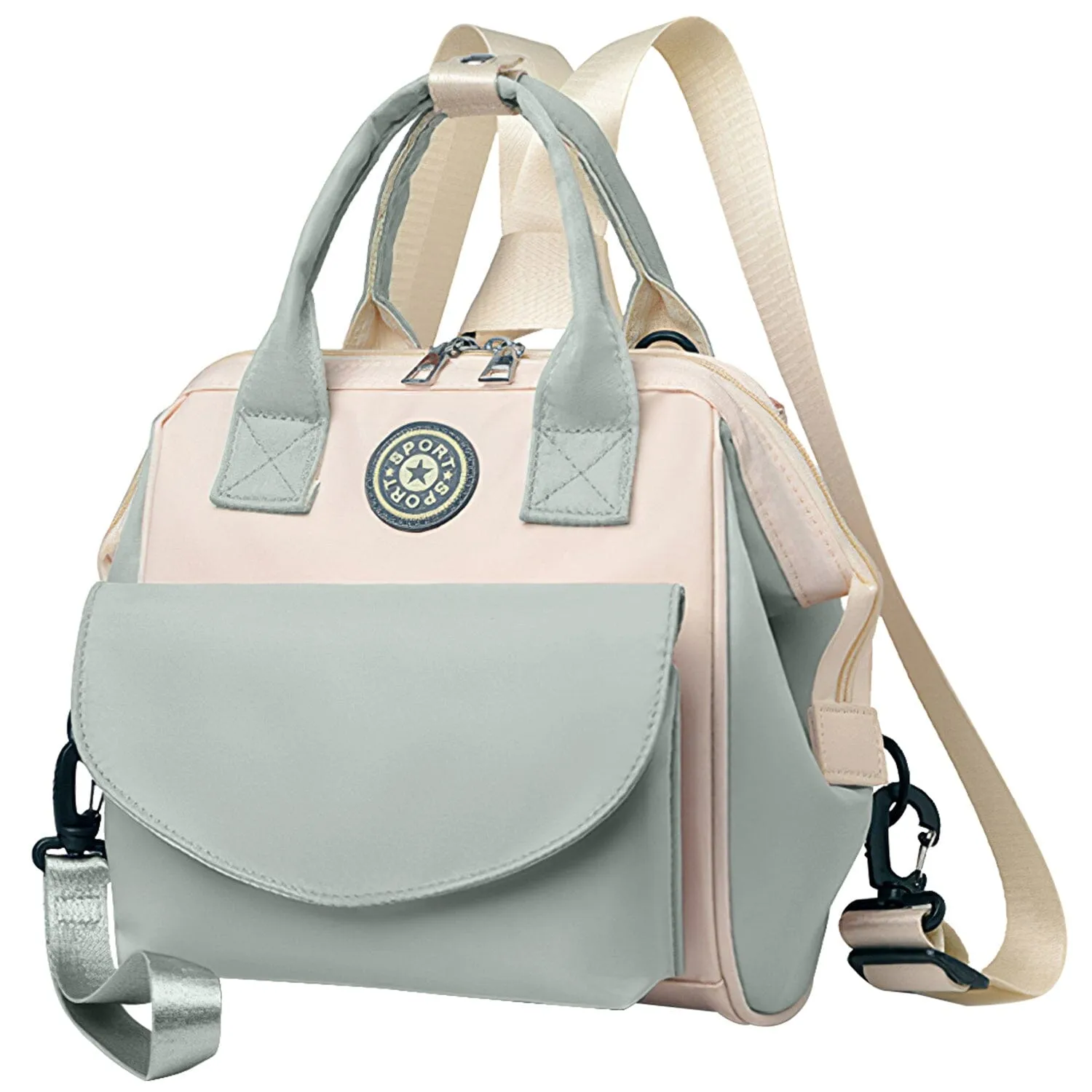 Multifunctional Diaper Changing Bag with 2 Insulated Pockets Commute Bag