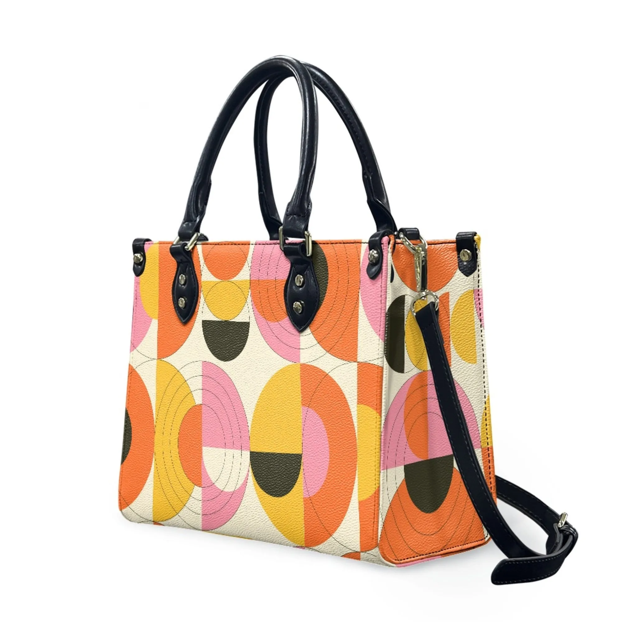 Op Art Handbag, Mod Orange Handbag, Mod 60s Handbag, 60s Style Handbag, 60s Purse Style,Vintage handbag style, Retro Handbag Women