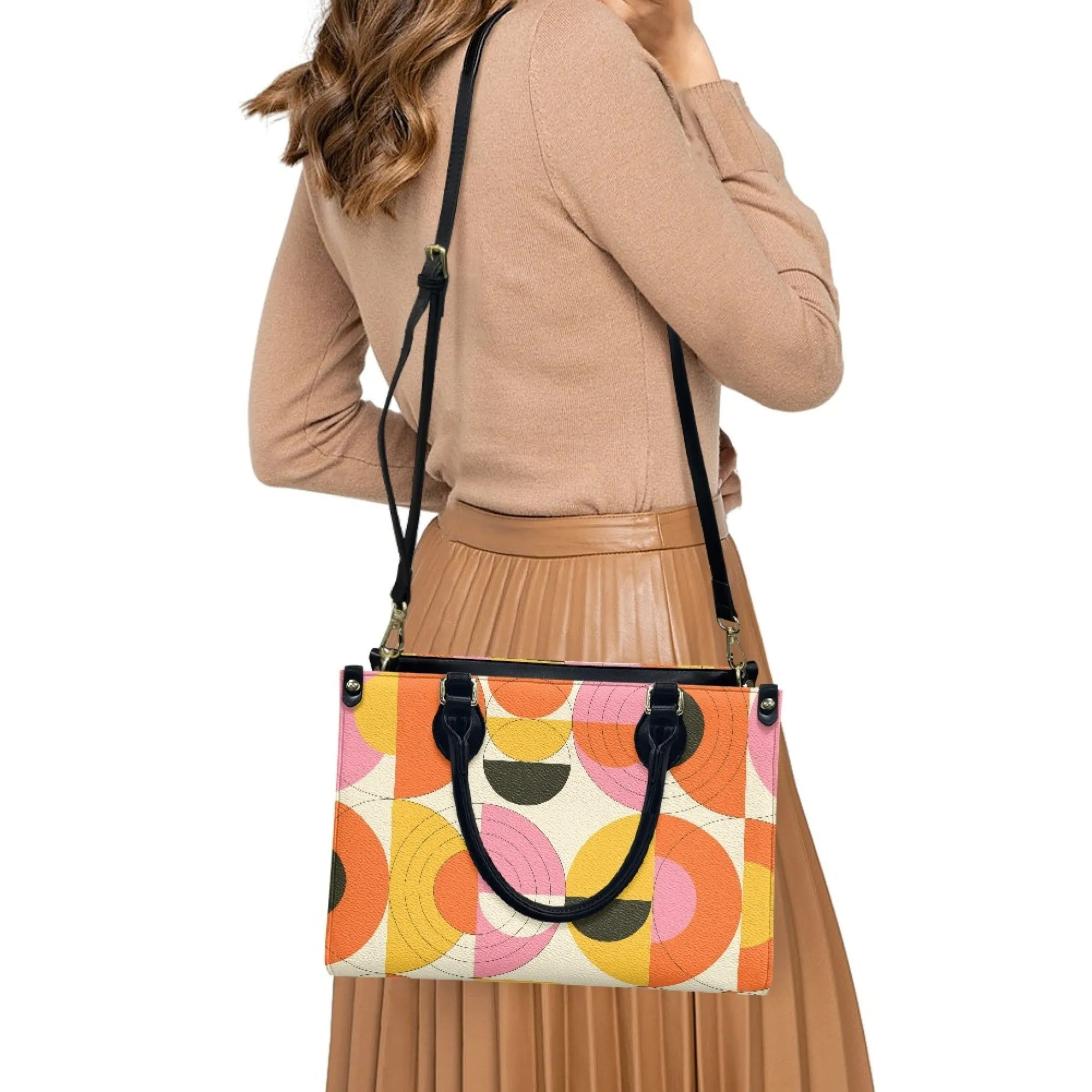 Op Art Handbag, Mod Orange Handbag, Mod 60s Handbag, 60s Style Handbag, 60s Purse Style,Vintage handbag style, Retro Handbag Women