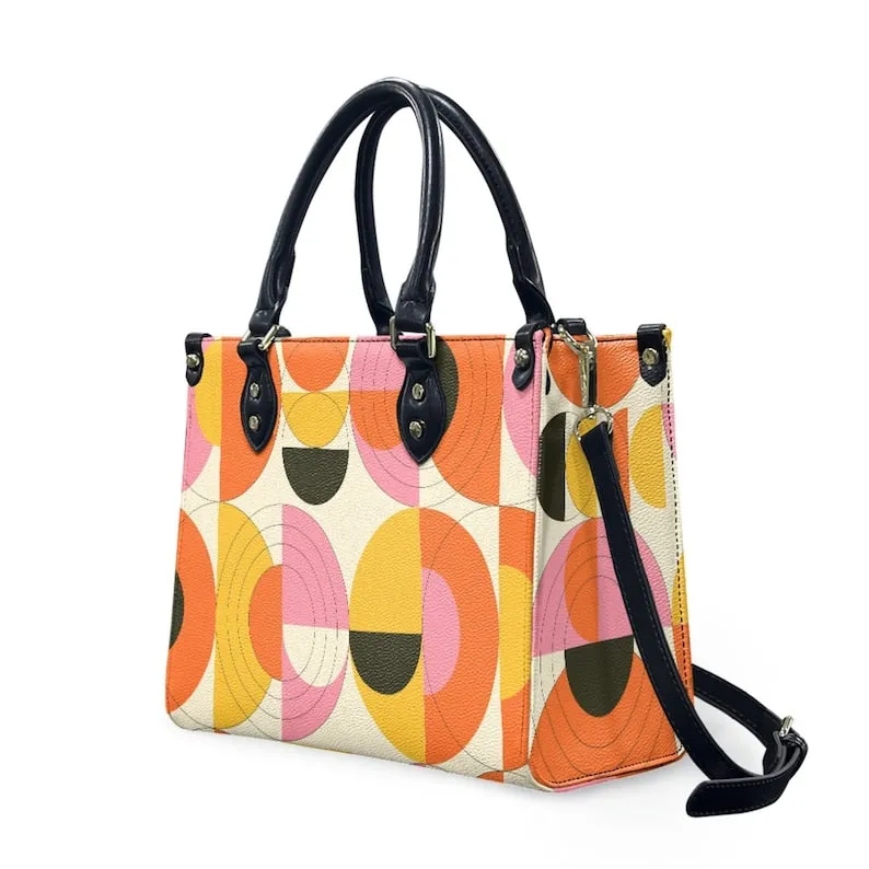 Op Art Handbag, Mod Orange Handbag, Mod 60s Handbag, 60s Style Handbag, 60s Purse Style,Vintage handbag style, Retro Handbag Women