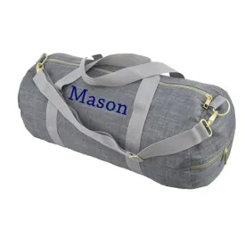 Personalized Weekender Duffel Bag by Mint  Grey Chambray