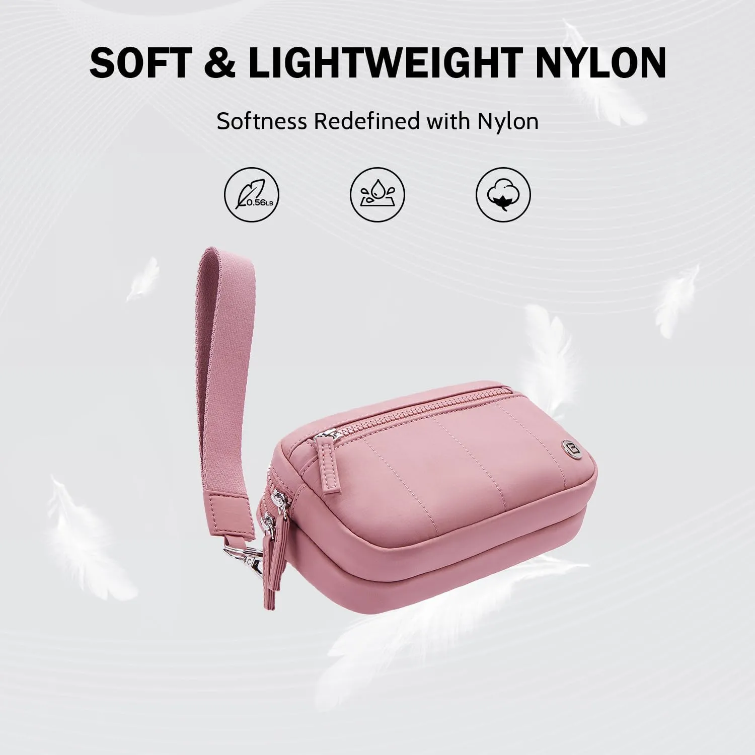 POIUGOYA Small Nylon Crossbody Bags for Women,RFID Wristlet Purse Built in Wallet, 4 Zipper Crossbody Wallet Phone Organizer