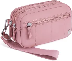 POIUGOYA Small Nylon Crossbody Bags for Women,RFID Wristlet Purse Built in Wallet, 4 Zipper Crossbody Wallet Phone Organizer