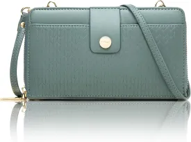 Prettyzys Wallet Women Rfid Crossbody Bag Handbag - Handmade Blocking Wristlet Clutch Zipper for Ladies Teenage Girls