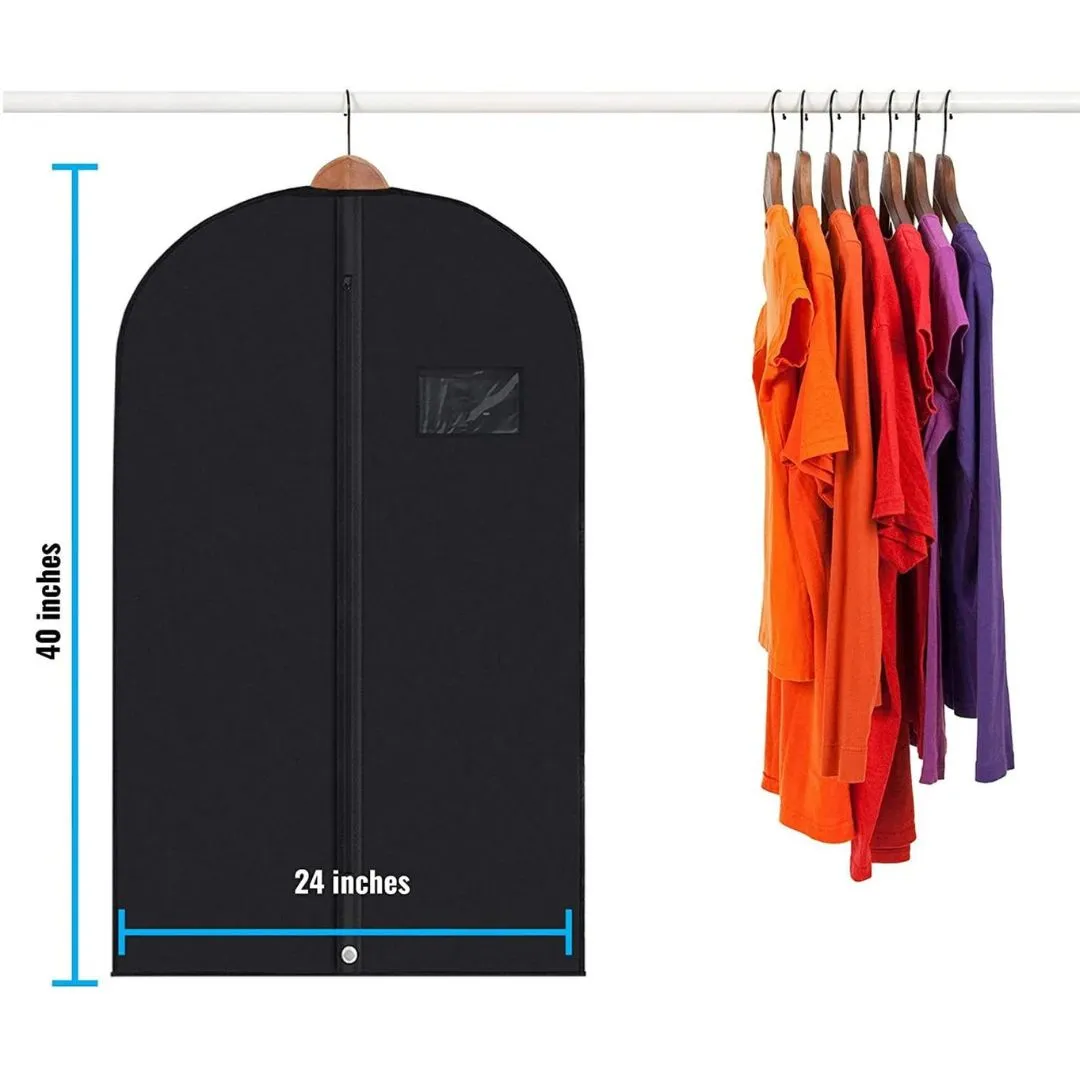 Set of 5 Premium Garment Bags - Clear window, Water-resistant - 40"/ 54" Inch