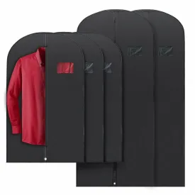 Set of 5 Premium Garment Bags - Clear window, Water-resistant - 40"/ 54" Inch
