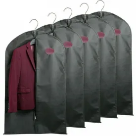 Set of 5 Premium Garment Bags with transparent window - Zipper/39"