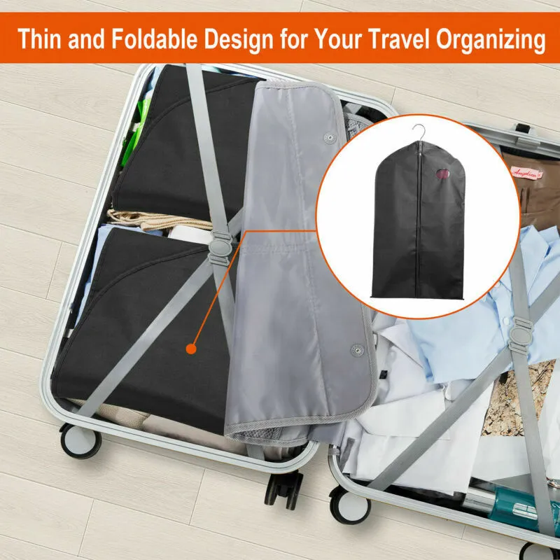 Set of 5 Premium Garment Bags with transparent window - Zipper/39"