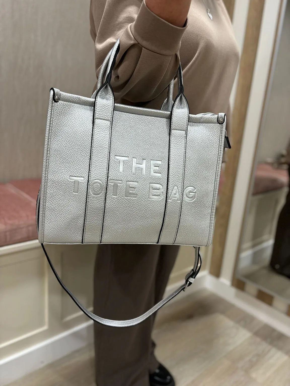 Silver The Tote Bag Medium