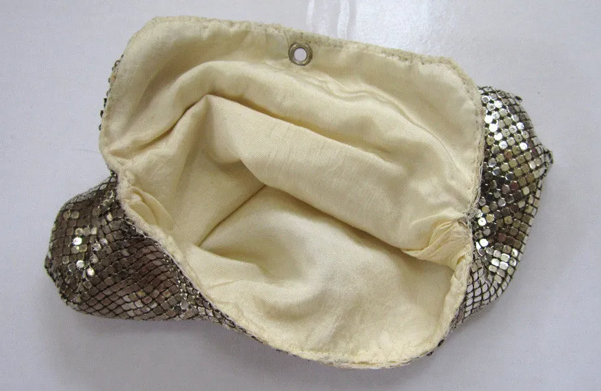 Silver-Tone Mesh Envelope Clutch Purse with Rhinestone Clasp