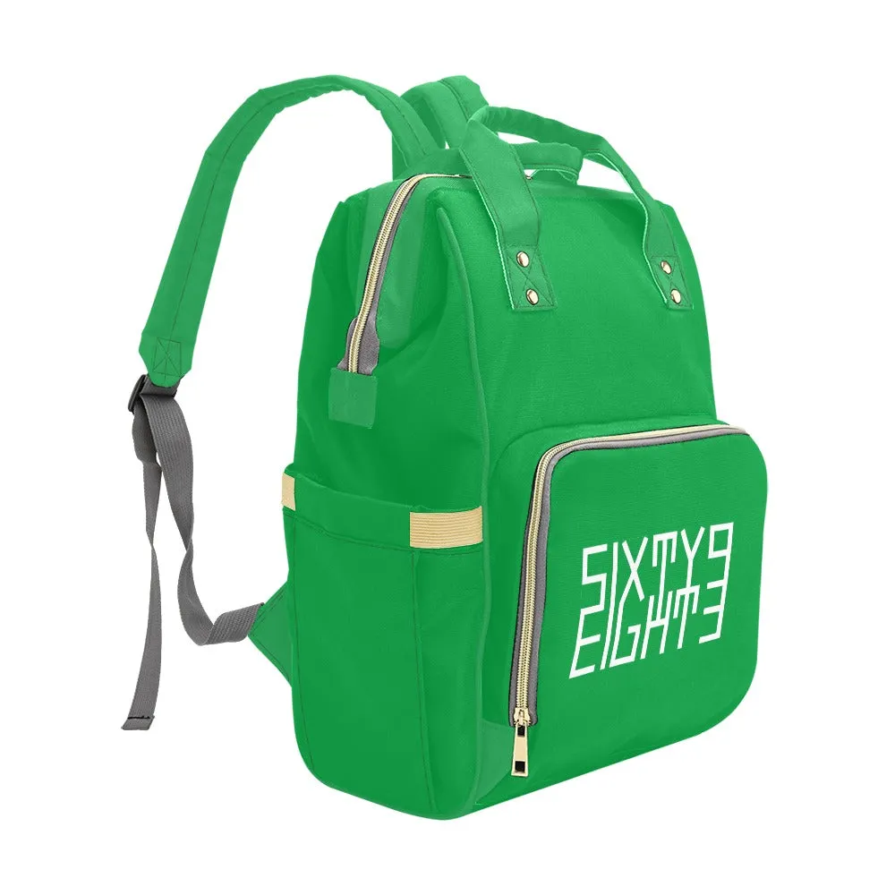 Sixty Eight 93 Logo White Green Multi-Function BackPack