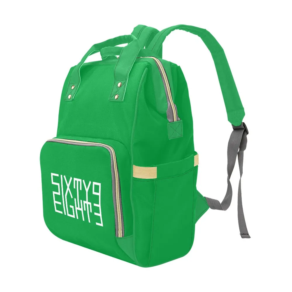 Sixty Eight 93 Logo White Green Multi-Function BackPack
