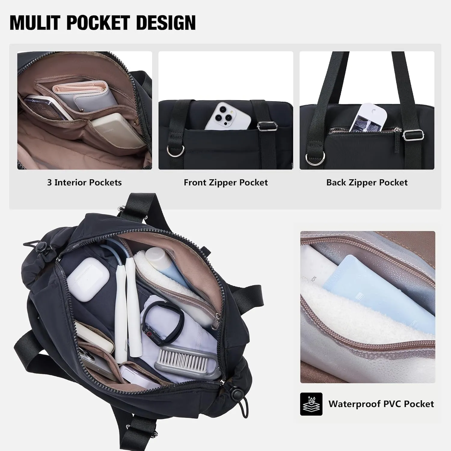 Small Gym Bag for Women 2 Set Mini Gym Duffle Bag with Wet Compartment and Coin Wallet, Gym Tote Bag for Workout/Sport/Travel