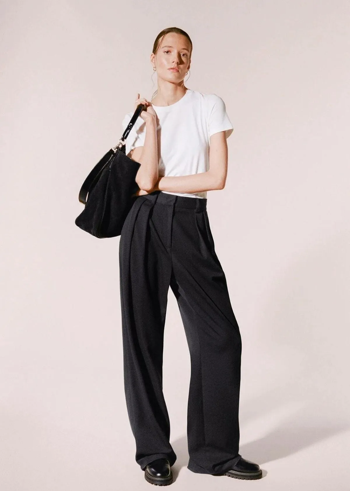 STAUD Perry Hobo Handbag - Black