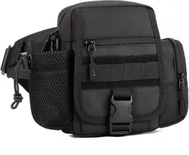 Tactical Waist Bag for Men Shoulder Bag Hiking Multi-Purpose Bag Portable Fanny Pack with Pockets Camping Bags Concealed Carry Outdoor Travel 1000D Nylon Waterproof (Black)