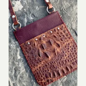 The Colter Crossbody Purse • Burgundy Bison Leather - Western accessory