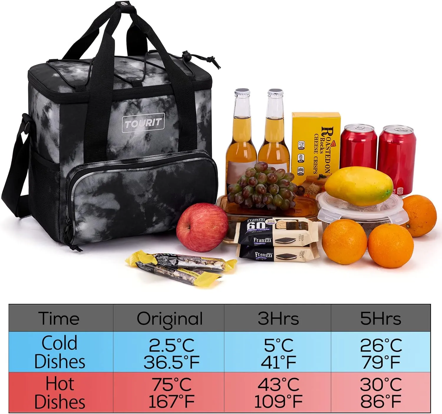 TOURIT Cooler Bag 24/35/46-Can Insulated Soft Cooler Portable Cooler Bag 14.6/24/32L Large Lunch Cooler for Picnic, Beach, Work, Trip