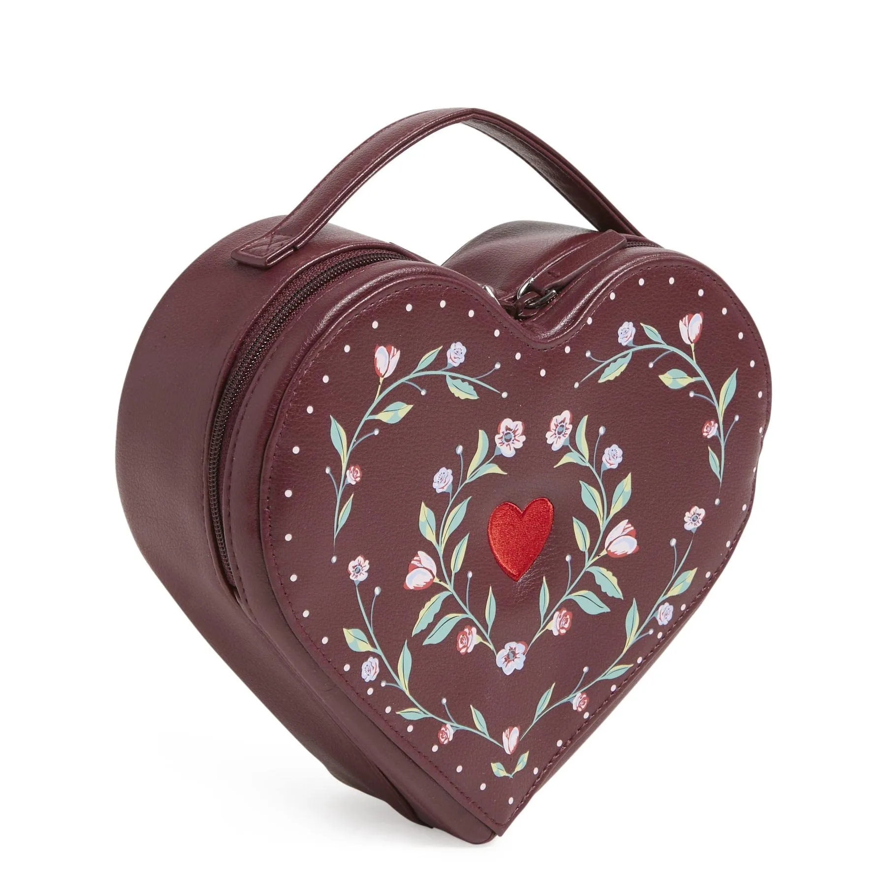 Vera Bradley Women's Novelty Cosmetic Makeup Organizer Bag, Imperial Hearts Red, One Size