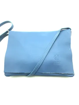 Vera Pelle Shoulder Bag Blue  Made In Italy