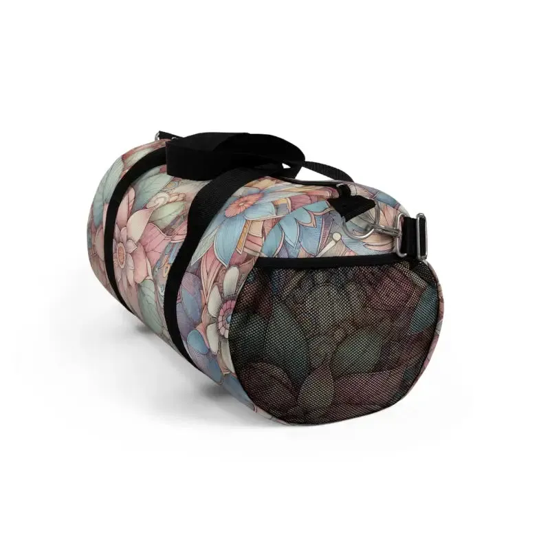 Vibrant Floral Polyester Duffel Bag